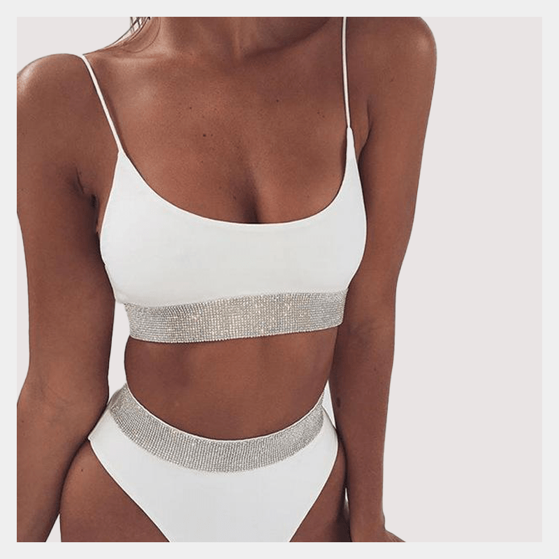 Serenity Metallic Detail High Waist Bikini Swimwear