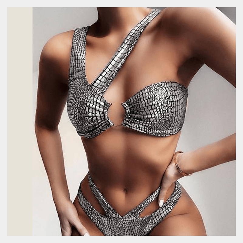 Nova Metallic Python Bikini Swimwear