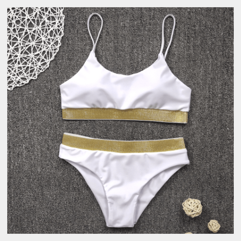 Serenity Metallic Detail High Waist Bikini Swimwear