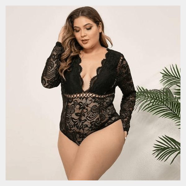 Angela Long Sleeve Lace Bodysuit