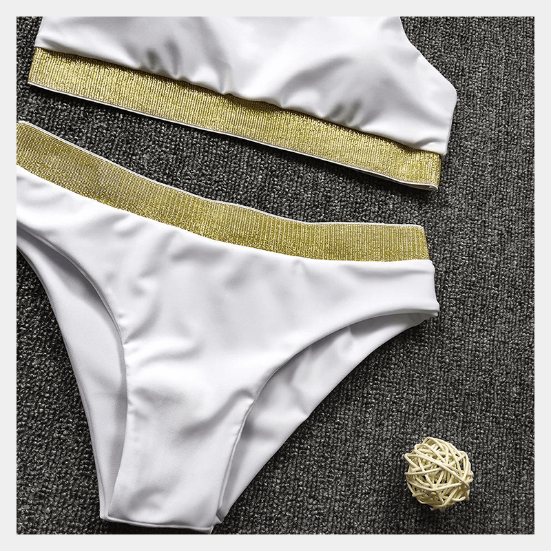 Serenity Metallic Detail High Waist Bikini Swimwear