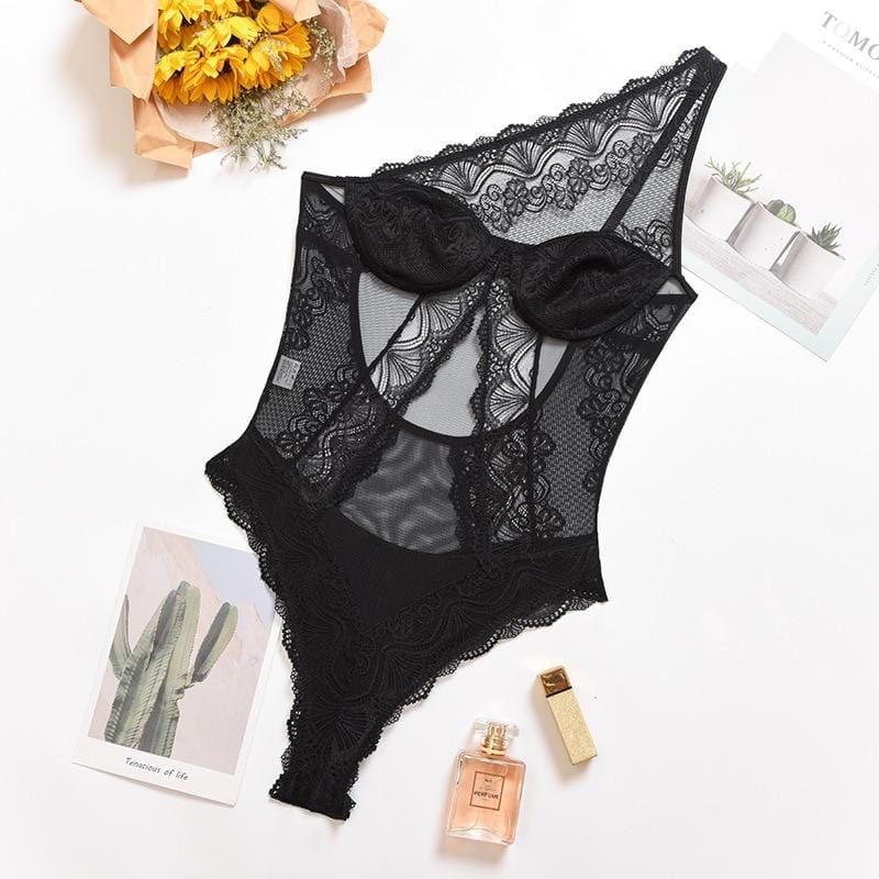 Rosalie One Shoulder Lace Bodysuit